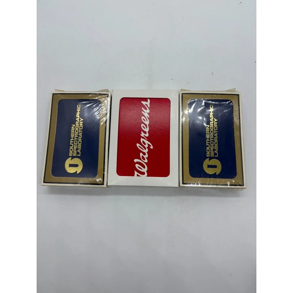 Advertising Playing Cards Lot: Walgreens Red Logo & Southern Spectrographic Lab